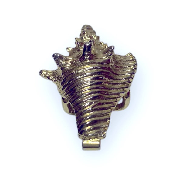 Gold Tone Conch Shell Belt Buckle - Picture 2 of 4